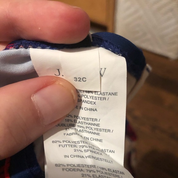 J.Crew blue underwire bikini with rose pattern - Picture 7 of 8